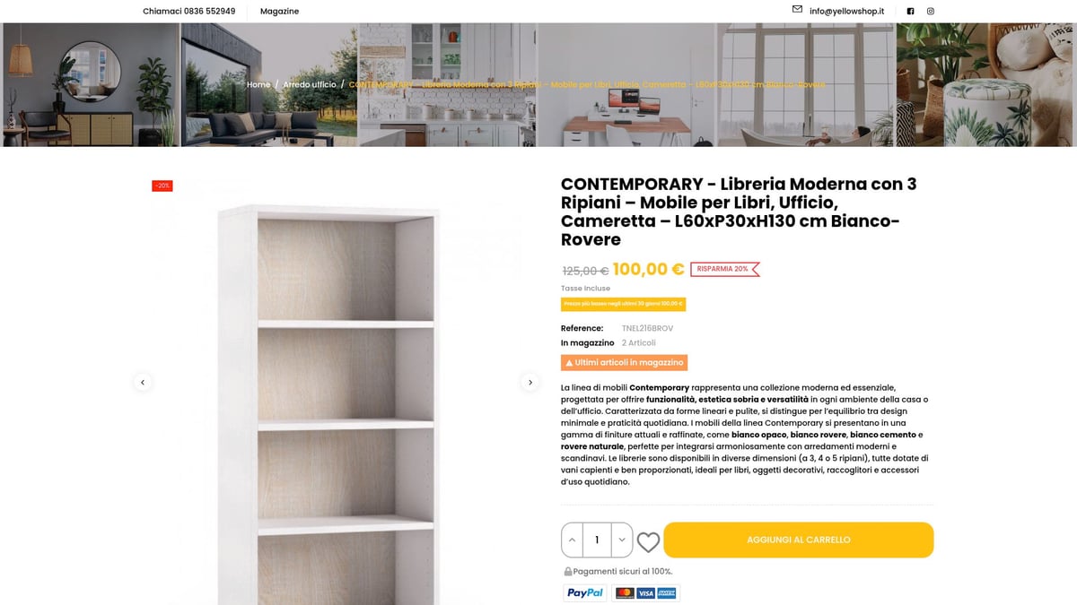 7 Idee Geniali di Librerie per Casa da Provare nel 2026 - Libreria modulare “Contemporary” in rovere Yellowshop