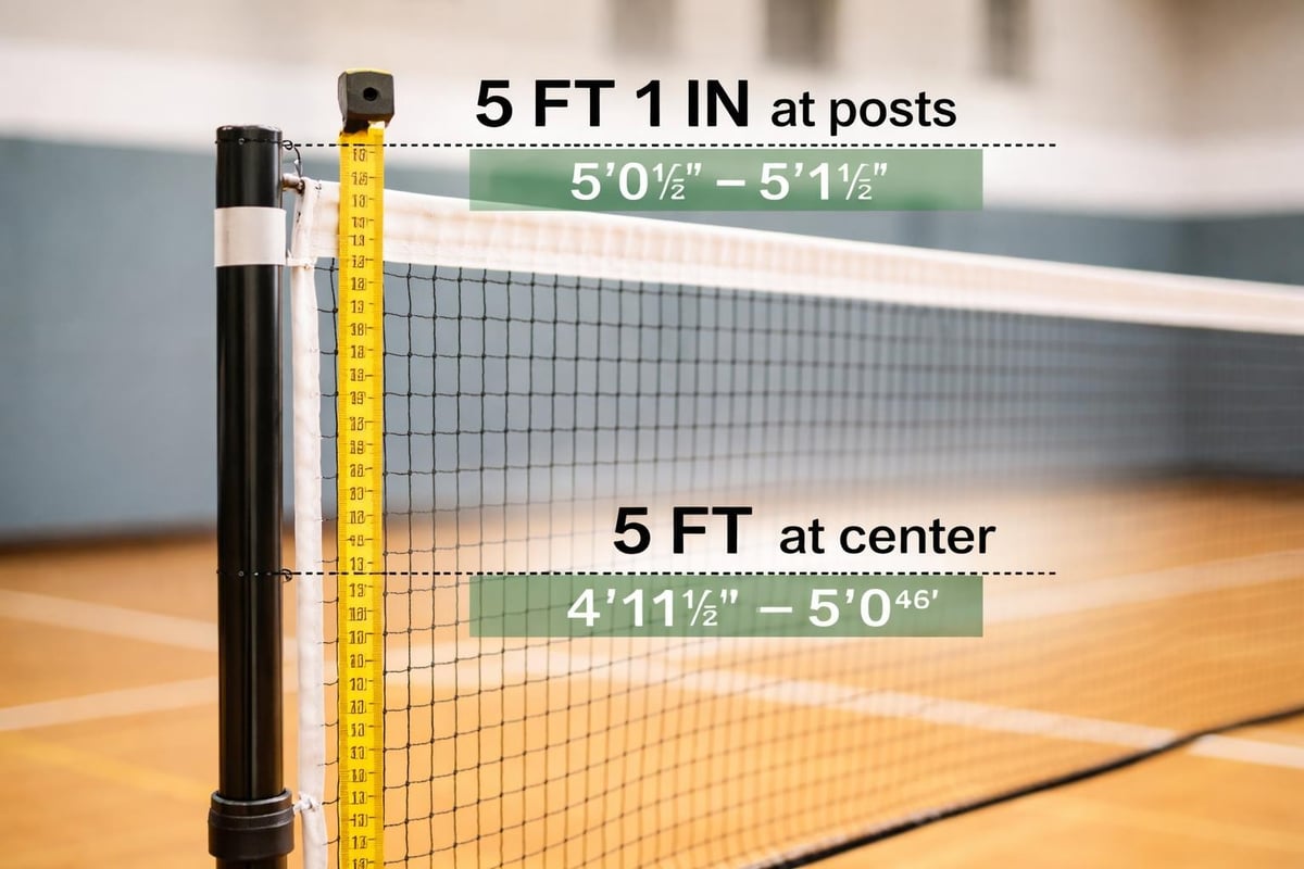 Badminton net height specifications