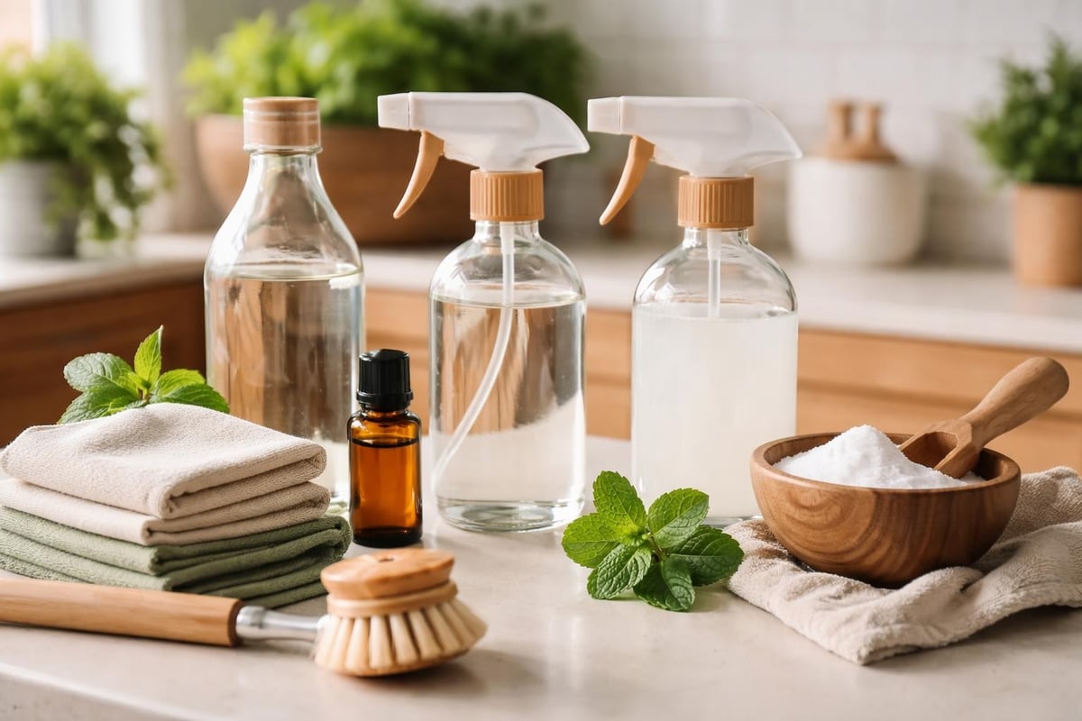 B&aelig;redygtig husholdning med pebermynteolie