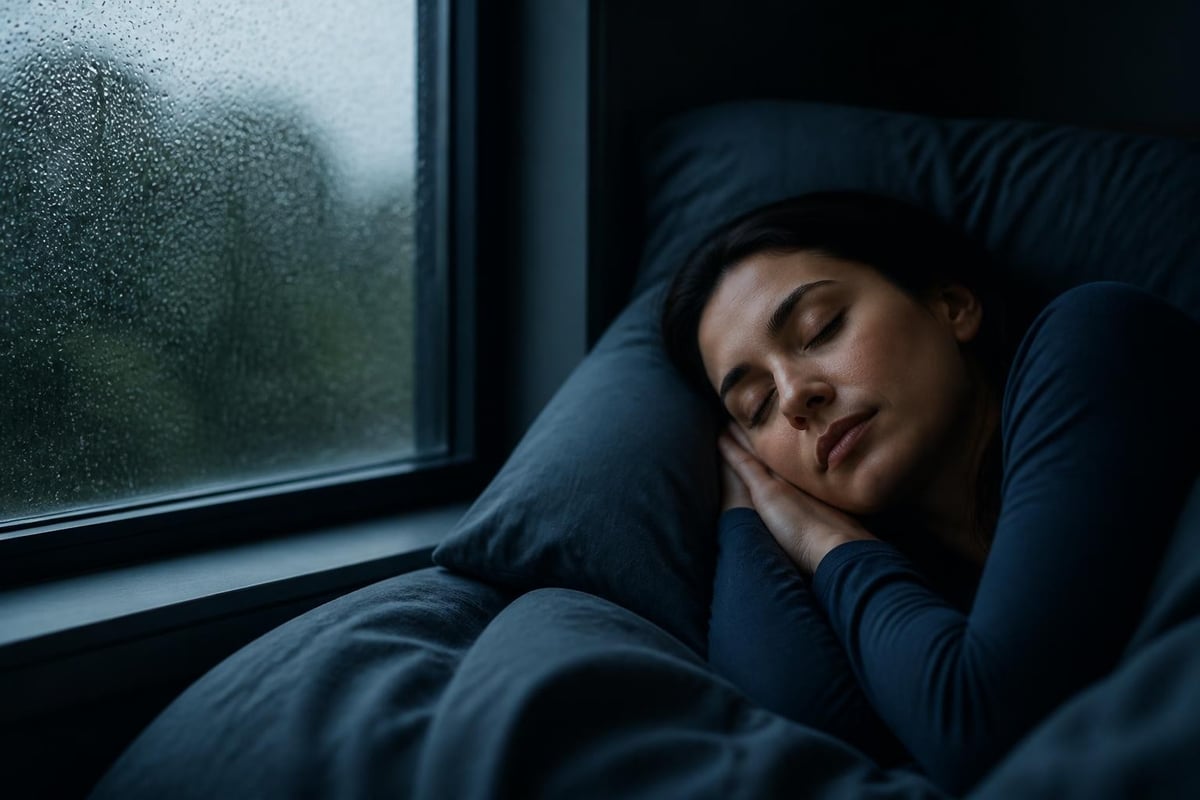 Brain wave patterns during rain sound exposure