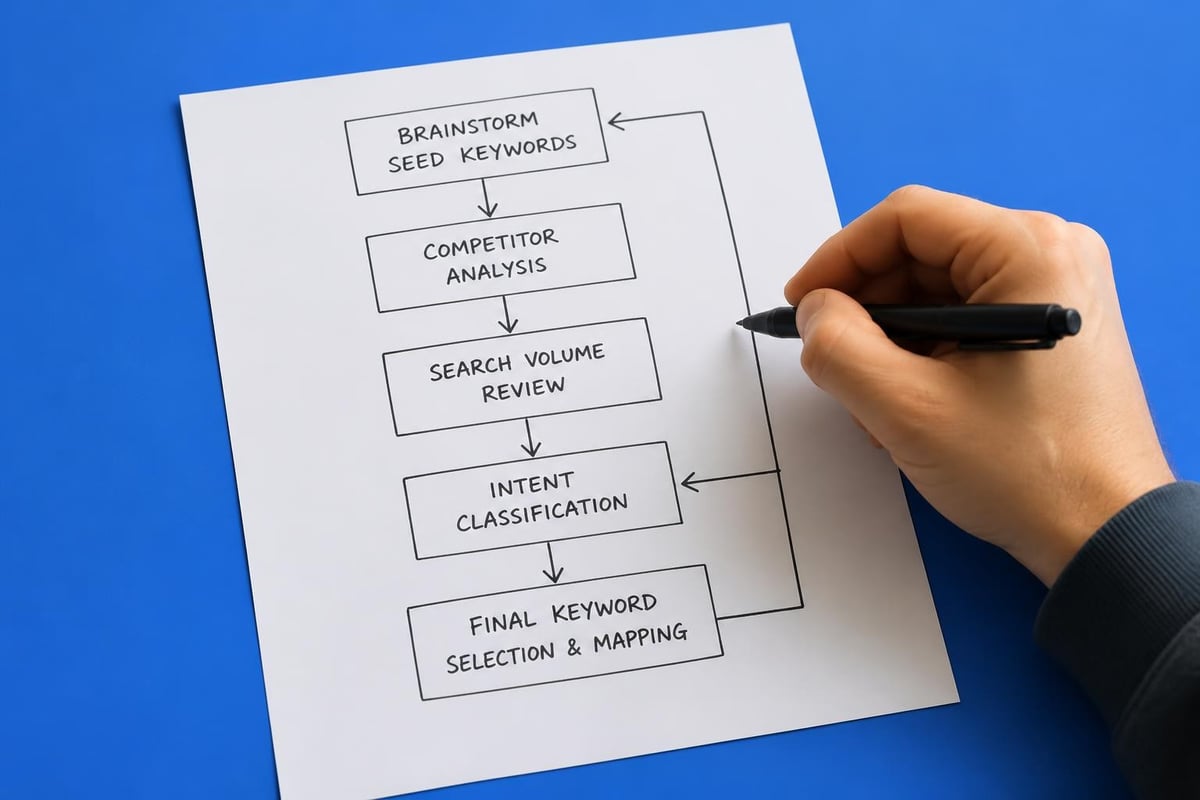 Keyword research process stages