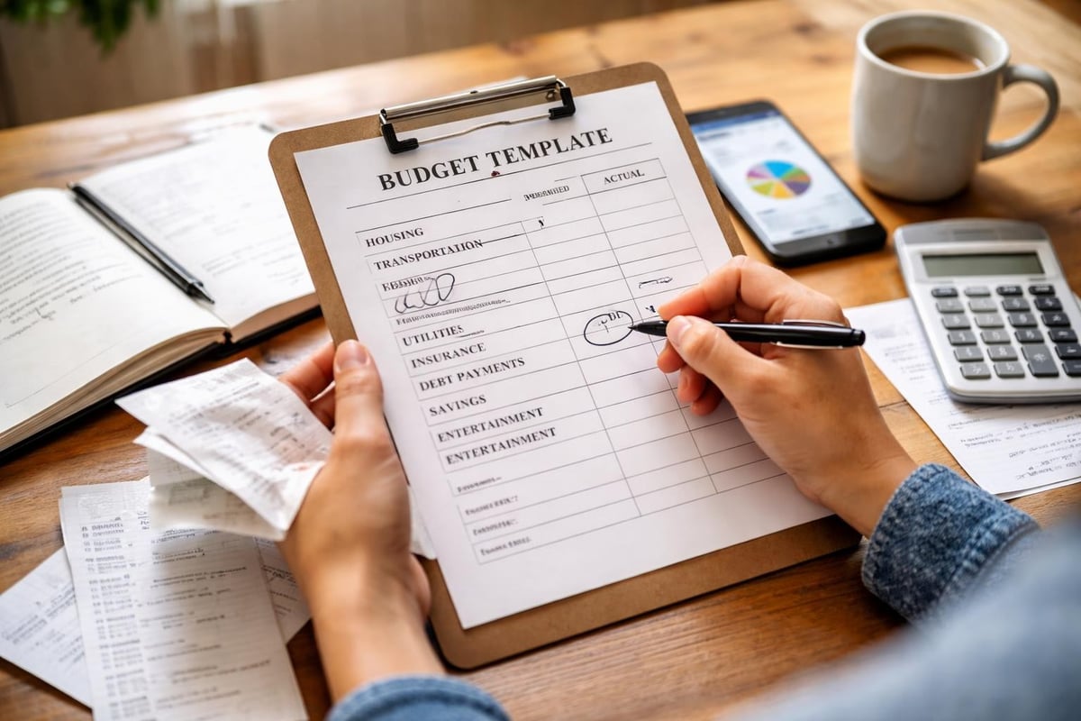 Free printable budget on the fridge