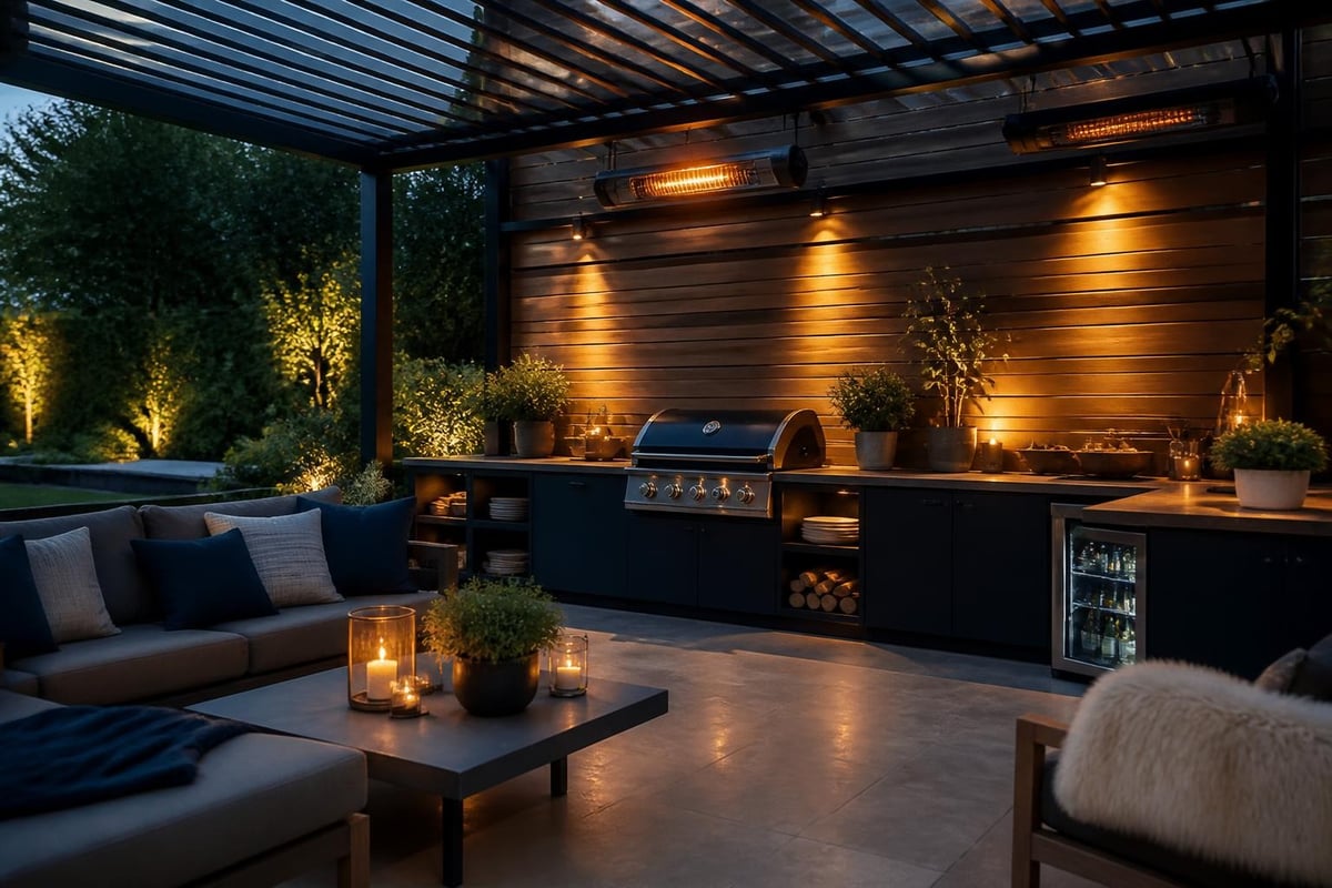 Year-round outdoor kitchen features