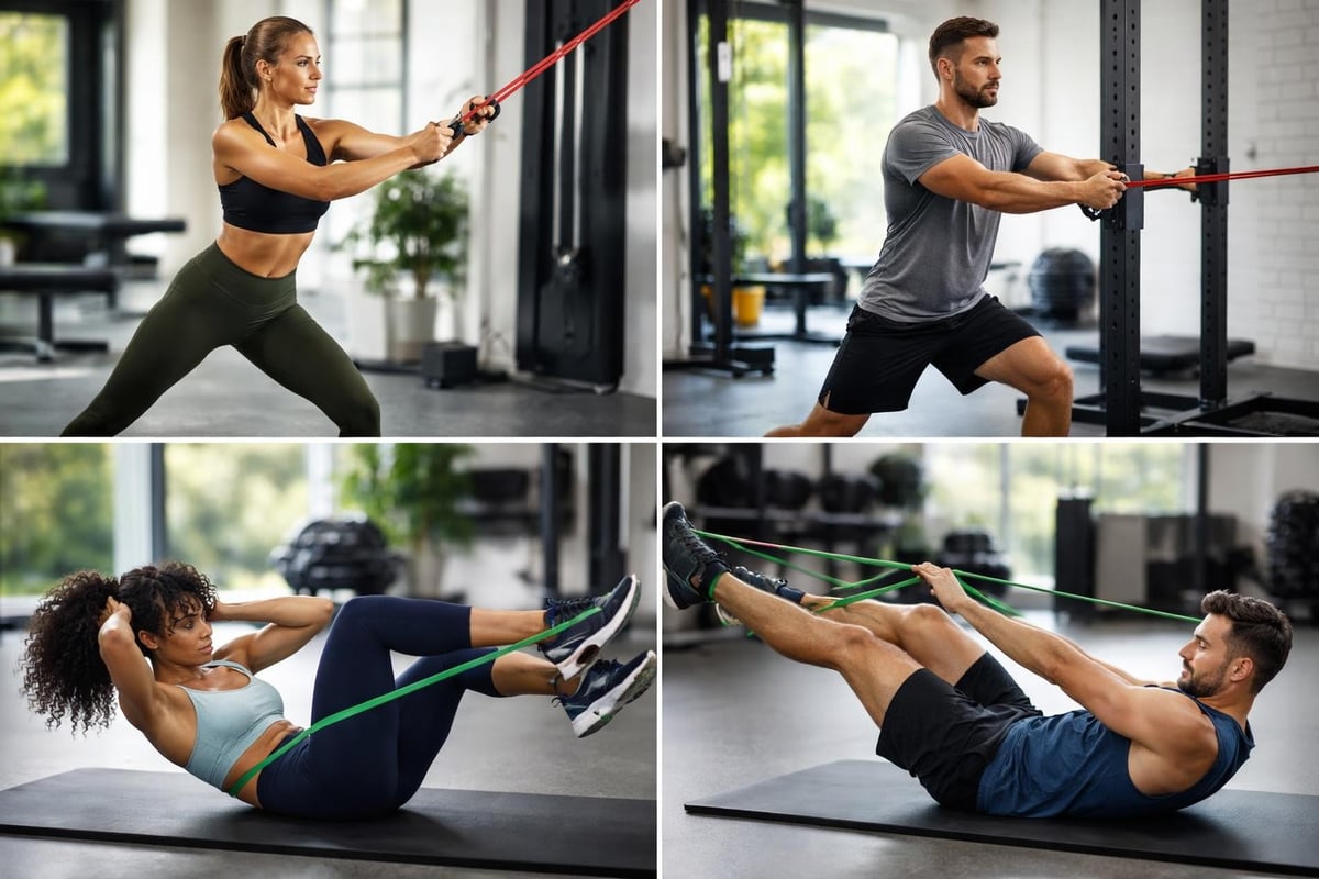 Resistance band core exercises