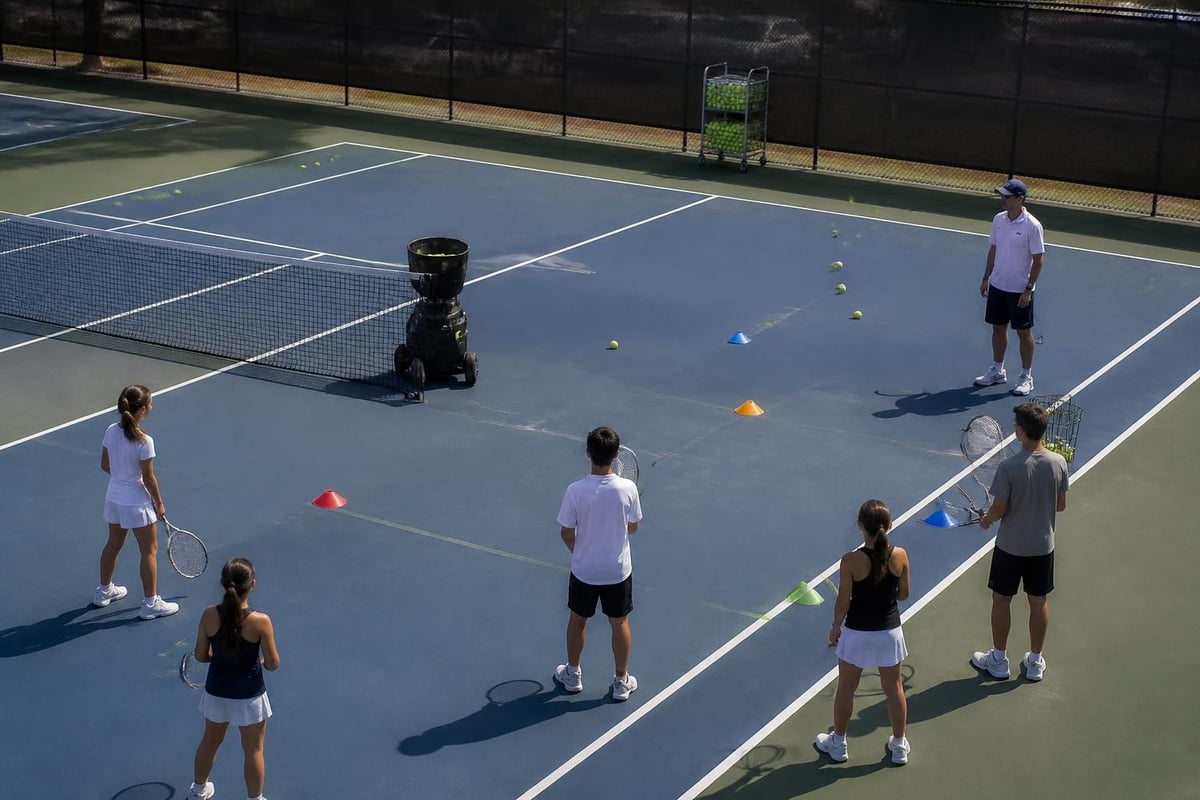 Tennis facility equipment implementation