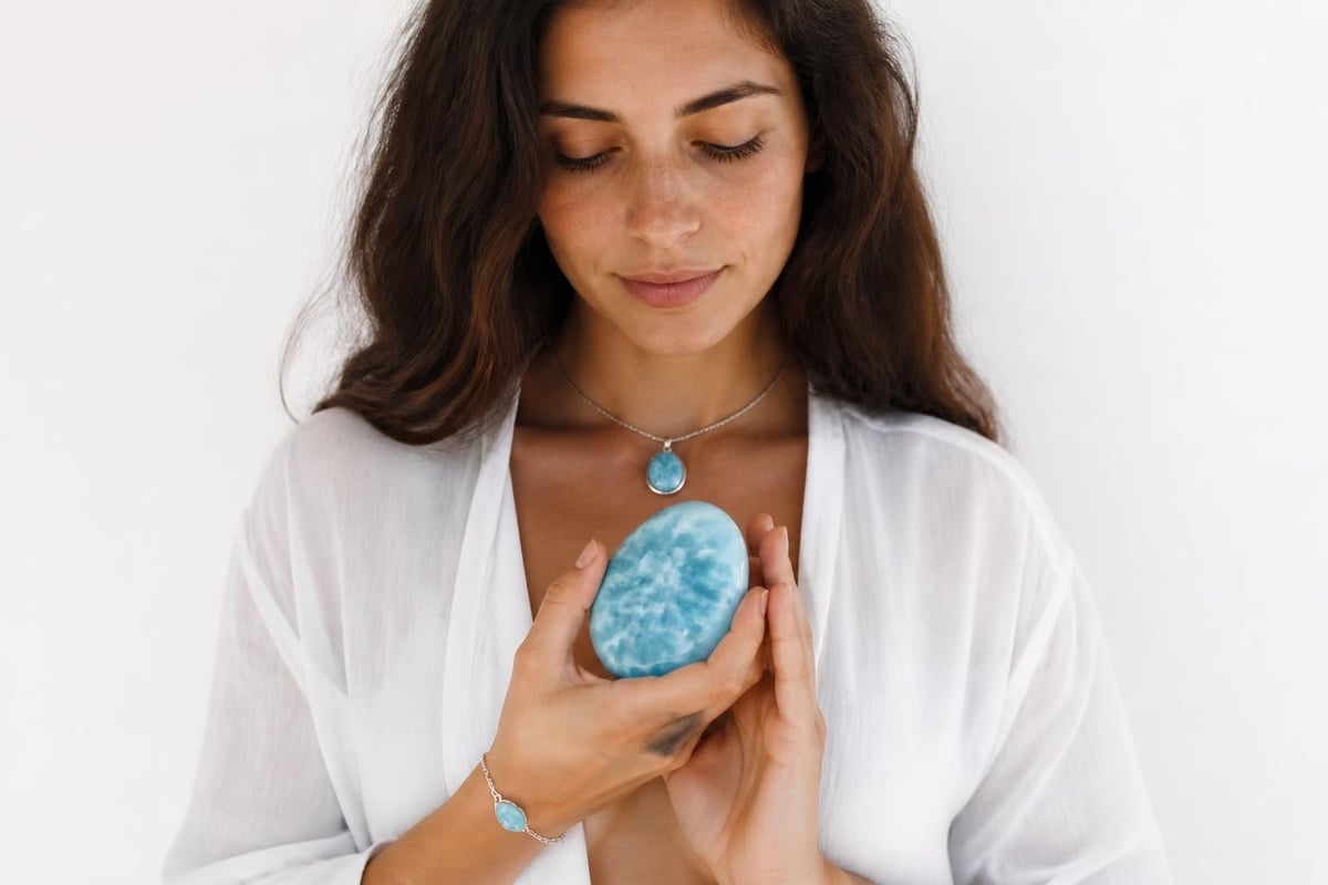 Divine feminine energy in larimar