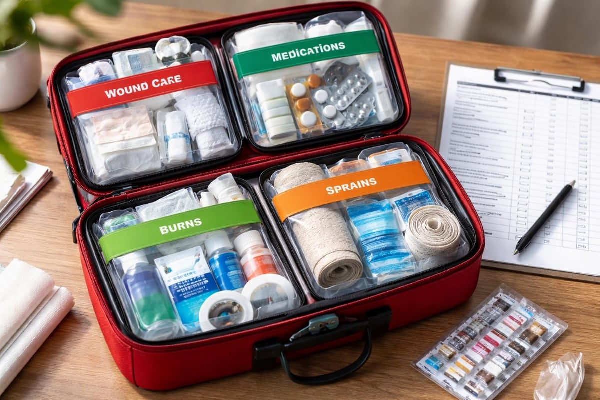 First aid kit organization