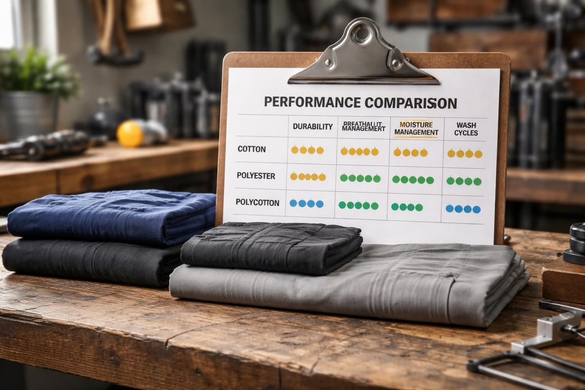 Fabric comparison for workwear polos