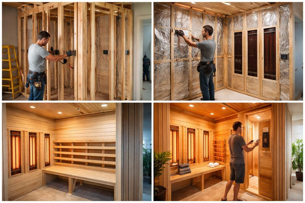 Infrared sauna installation workflow