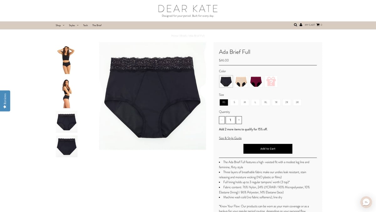 7 Smarte Valg Af Period Underwear Til 2026 - Dear Kate Ada Full Brief