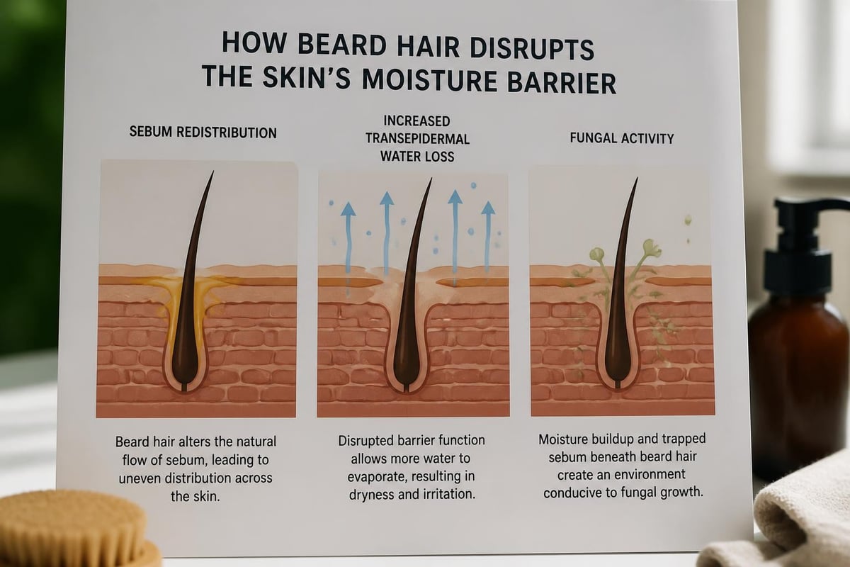 Skin barrier disruption under beard