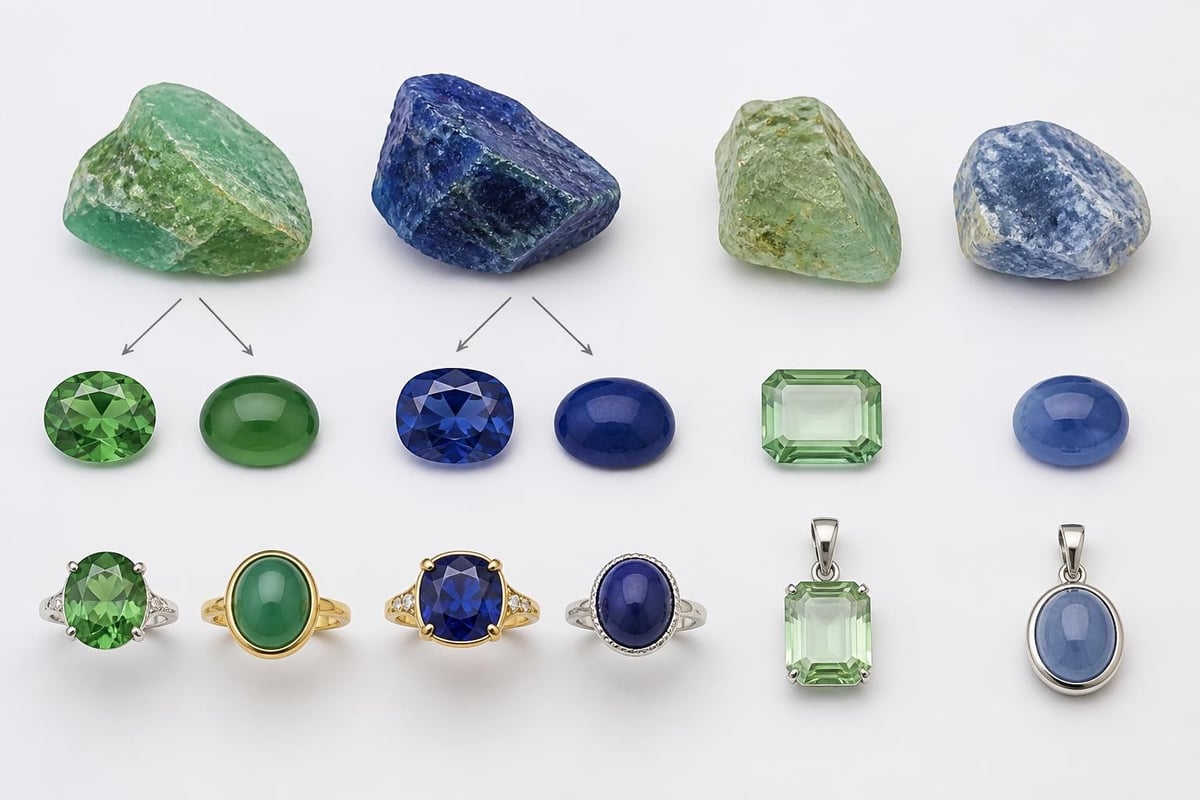Gemstone cutting and setting techniques