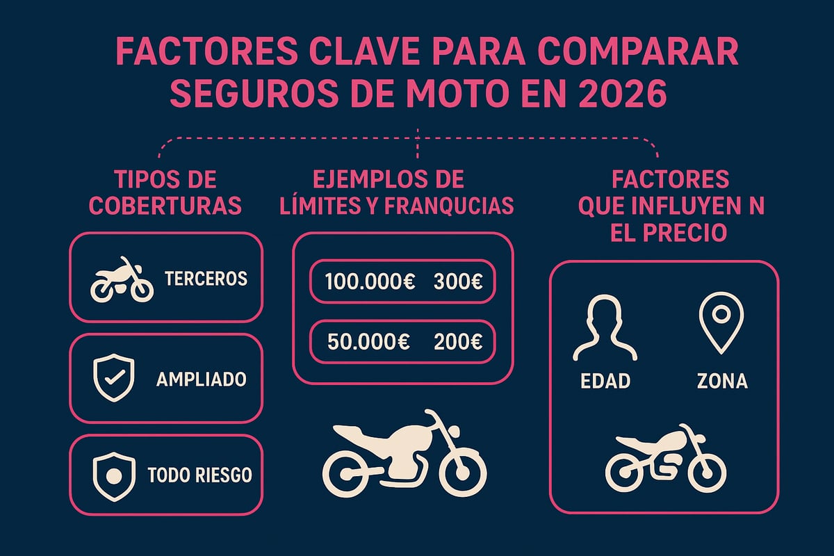 Factores clave para comparar seguros de moto en 2026