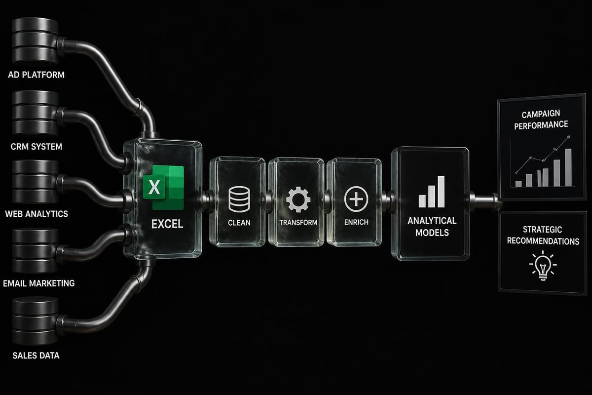Excel marketing analytics workflow