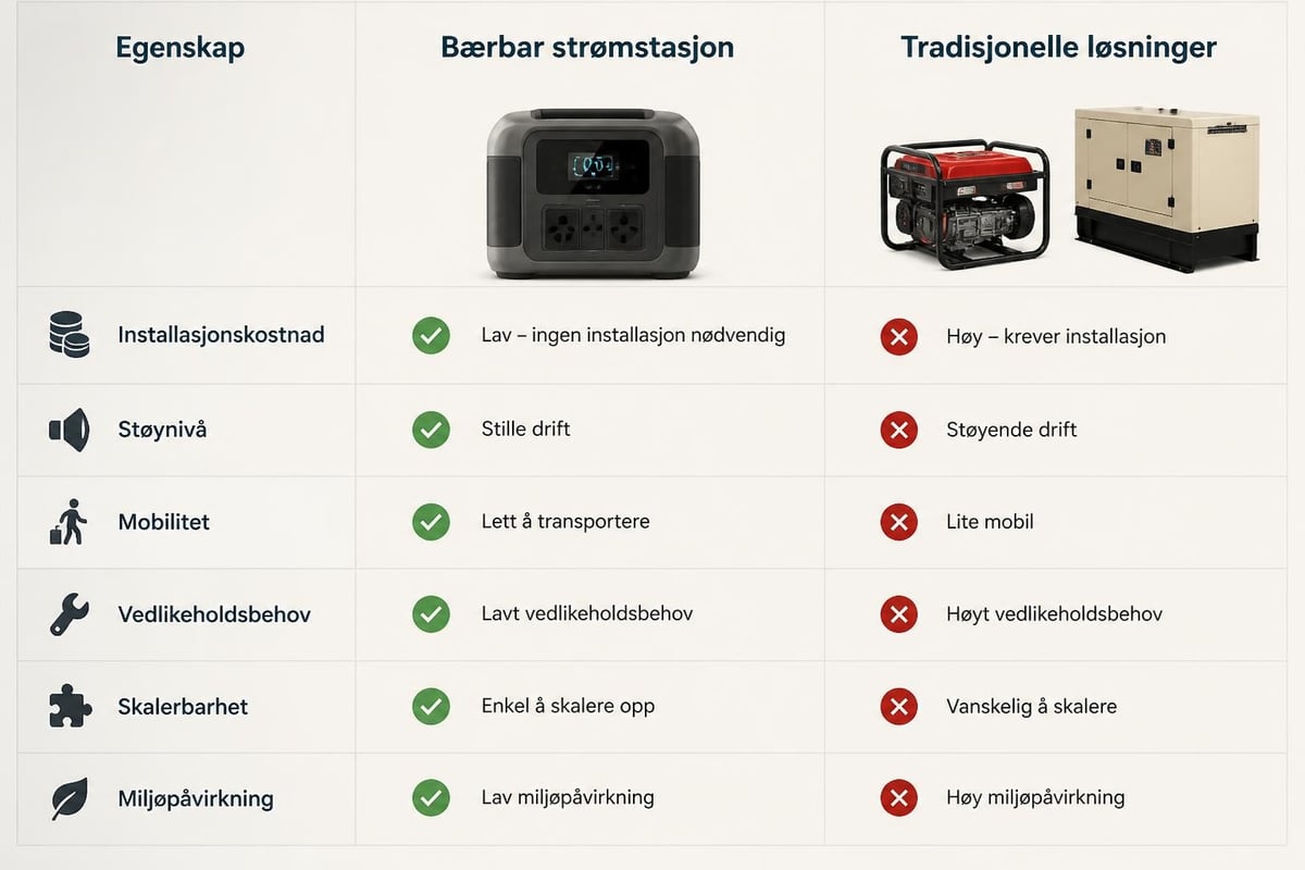 Fordeler med bærbare strømstasjoner