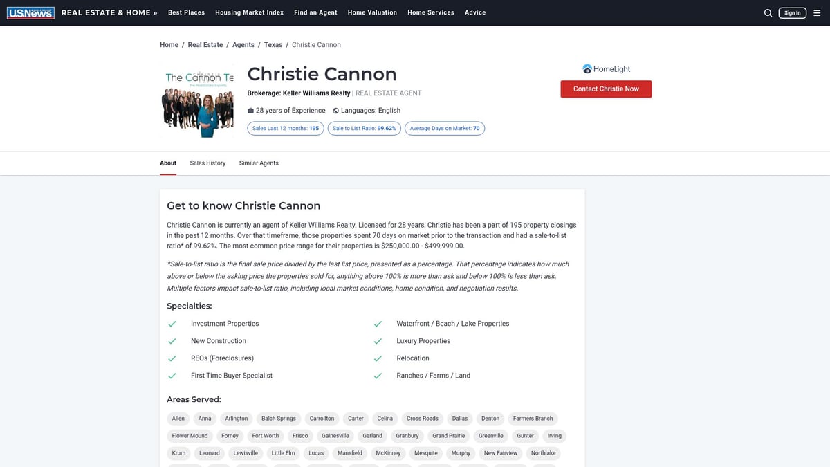 10 Best Realtors in Frisco TX to Work With in 2026 - Christie Cannon - Keller Williams Realty