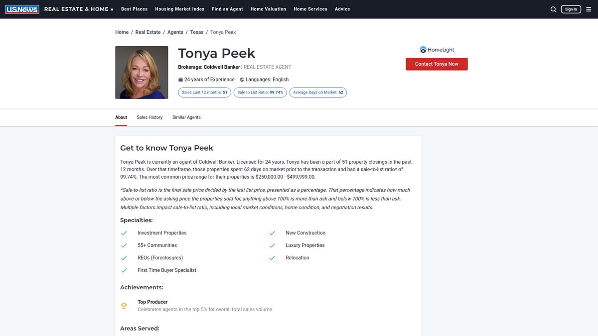 10 Best Realtors in Frisco TX to Work With in 2026 - Tonya Peek - Coldwell Banker