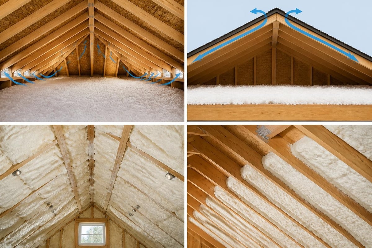 Ventilation in roof insulation