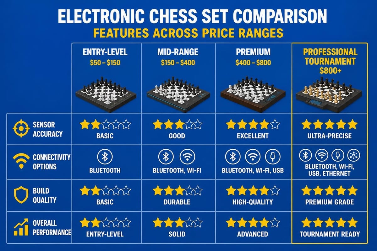 Chess set feature comparison