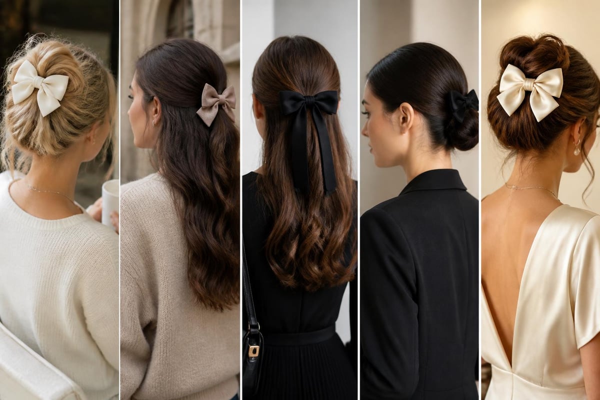 Bow hair clip outfit coordination matching accessory size and color to different style aesthetics