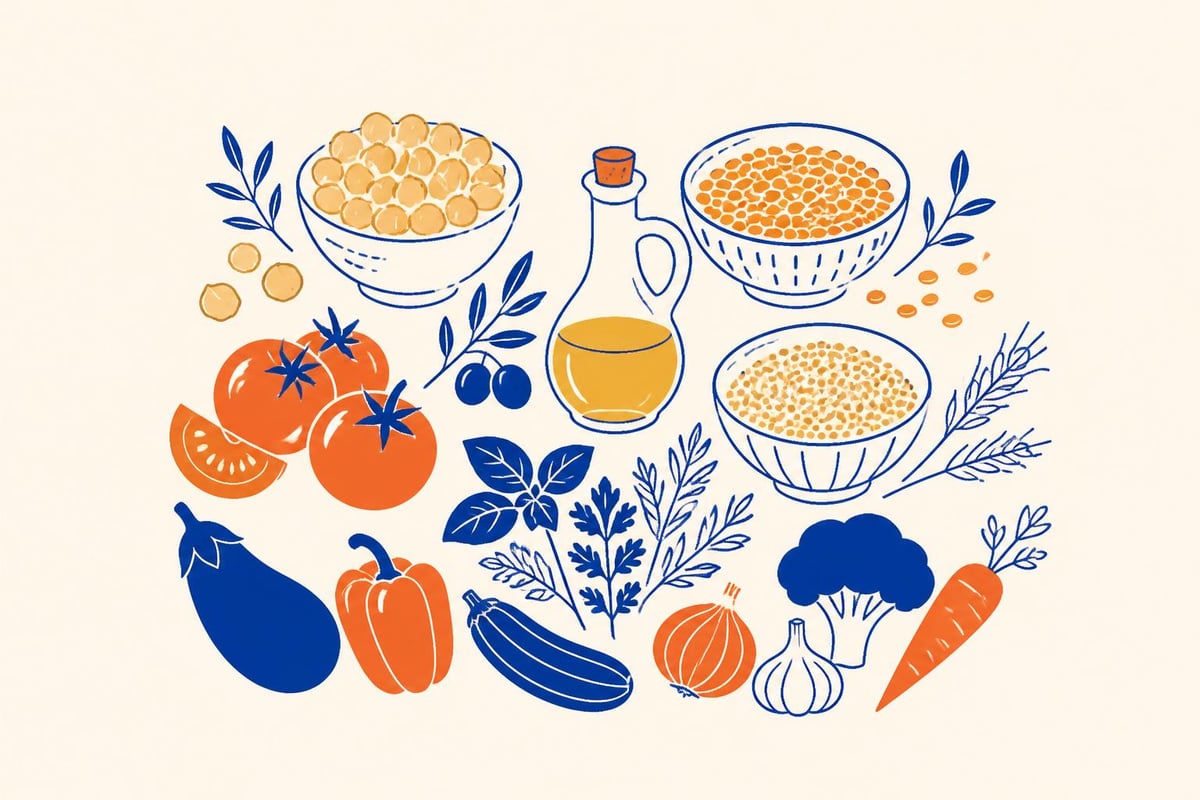 Mediterrane vegane Zutaten