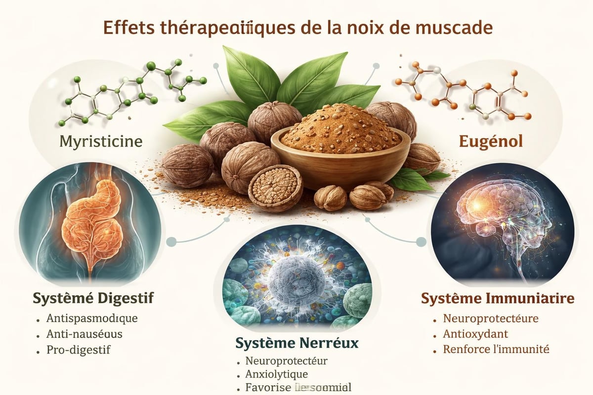 Bienfaits santé noix muscade