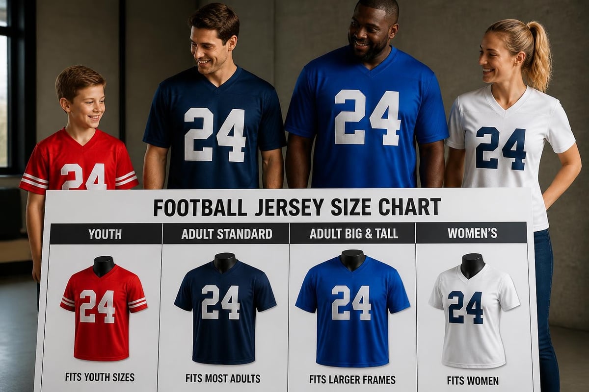 Jersey size chart comparison