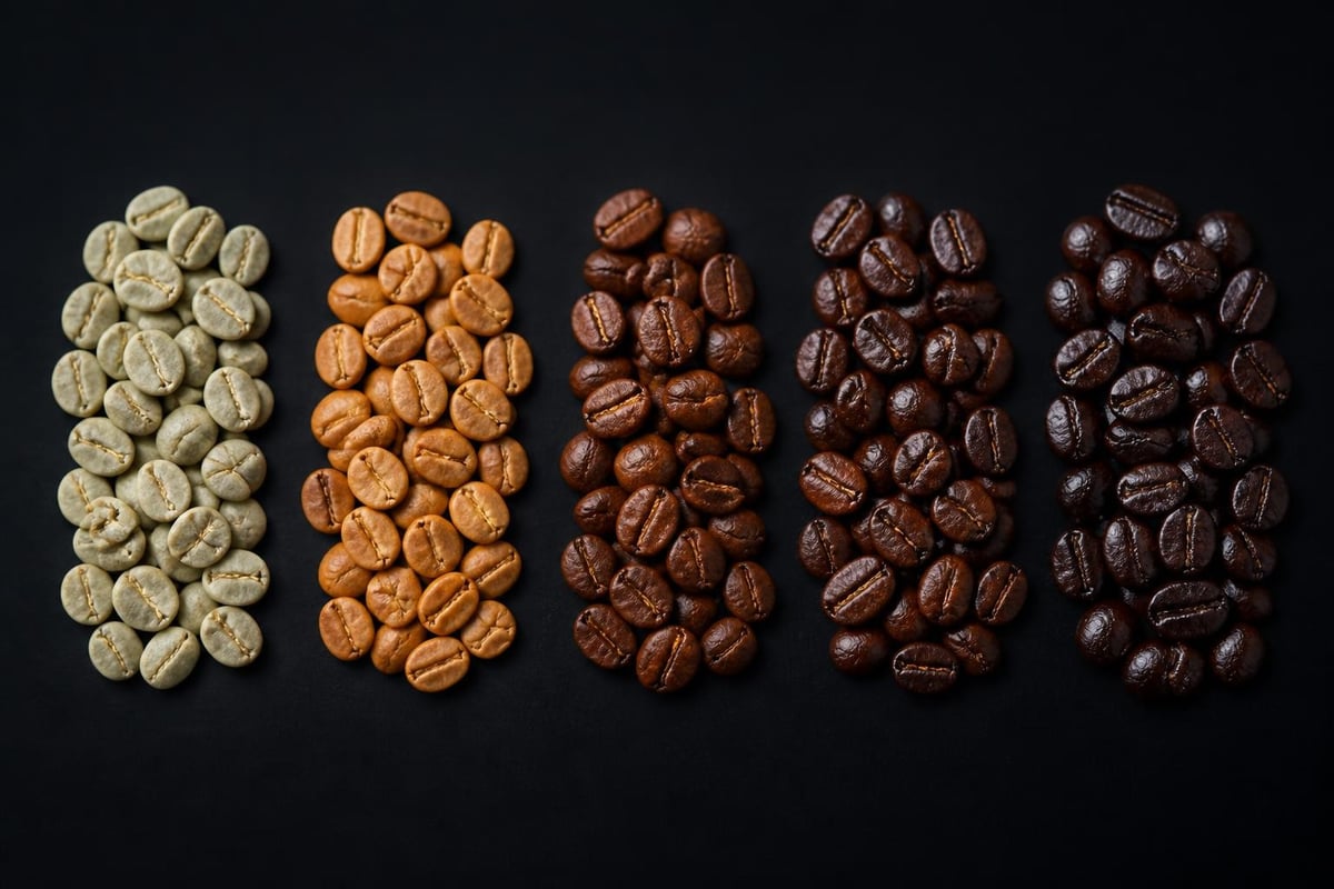 Phases de torréfaction du café