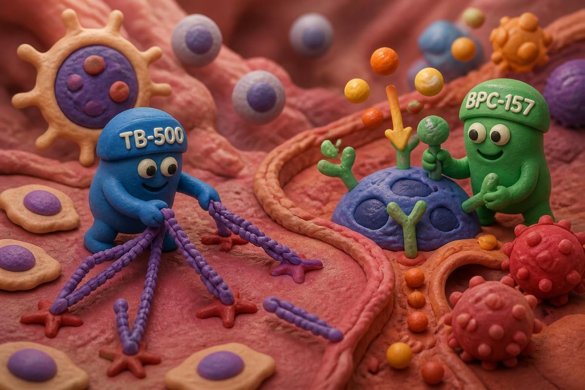 TB-500 and BPC-157 cellular mechanisms