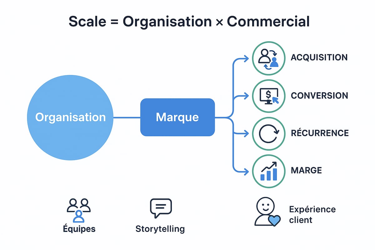 Relier l’Audit de Marque aux Leviers Commerciaux : Le Modèle Scale = Organisation × Commercial