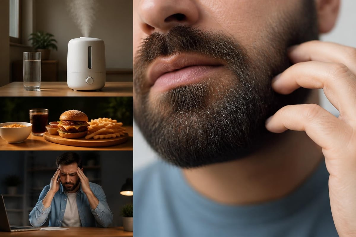 Lifestyle triggers for beard dandruff