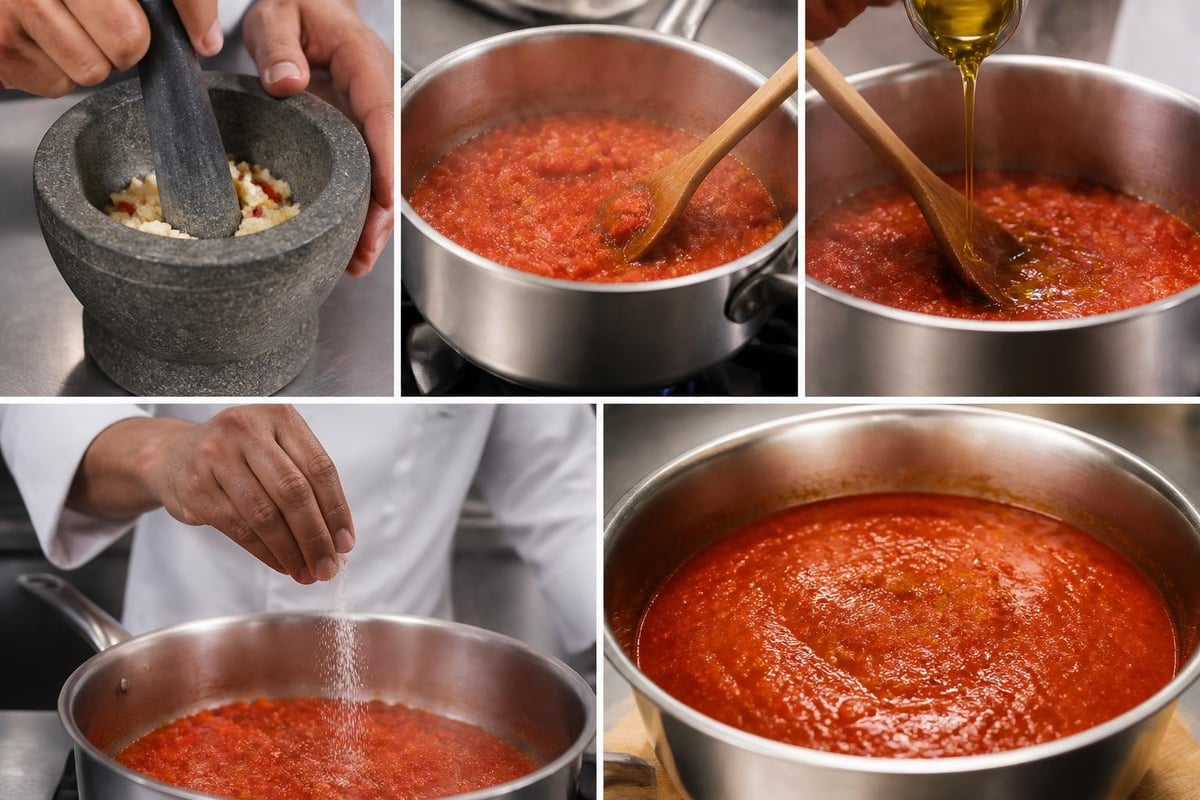 Étapes préparation rougail