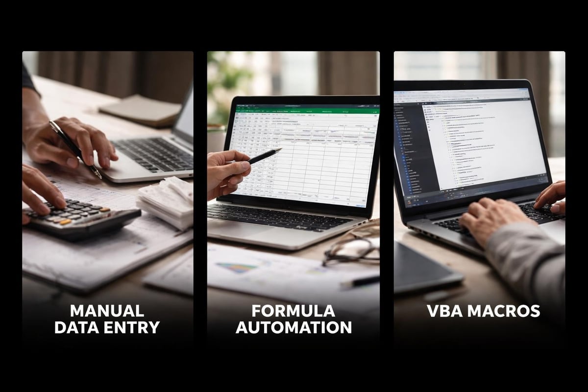 Excel automation workflow stages