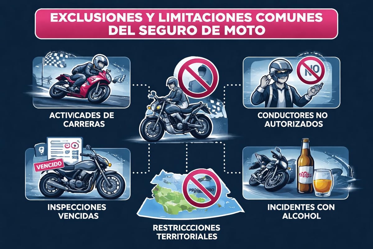 Exclusiones comunes en seguros de moto