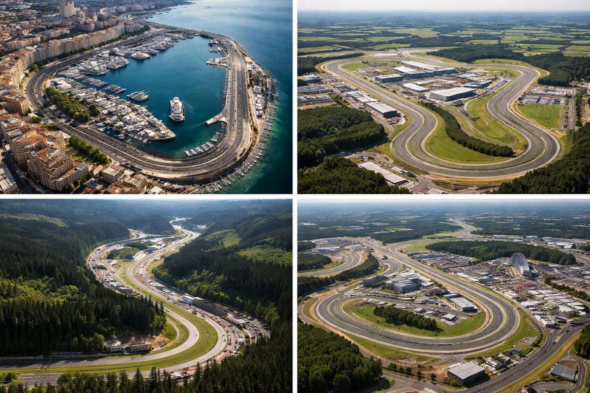 Formula 1 circuit track maps display
