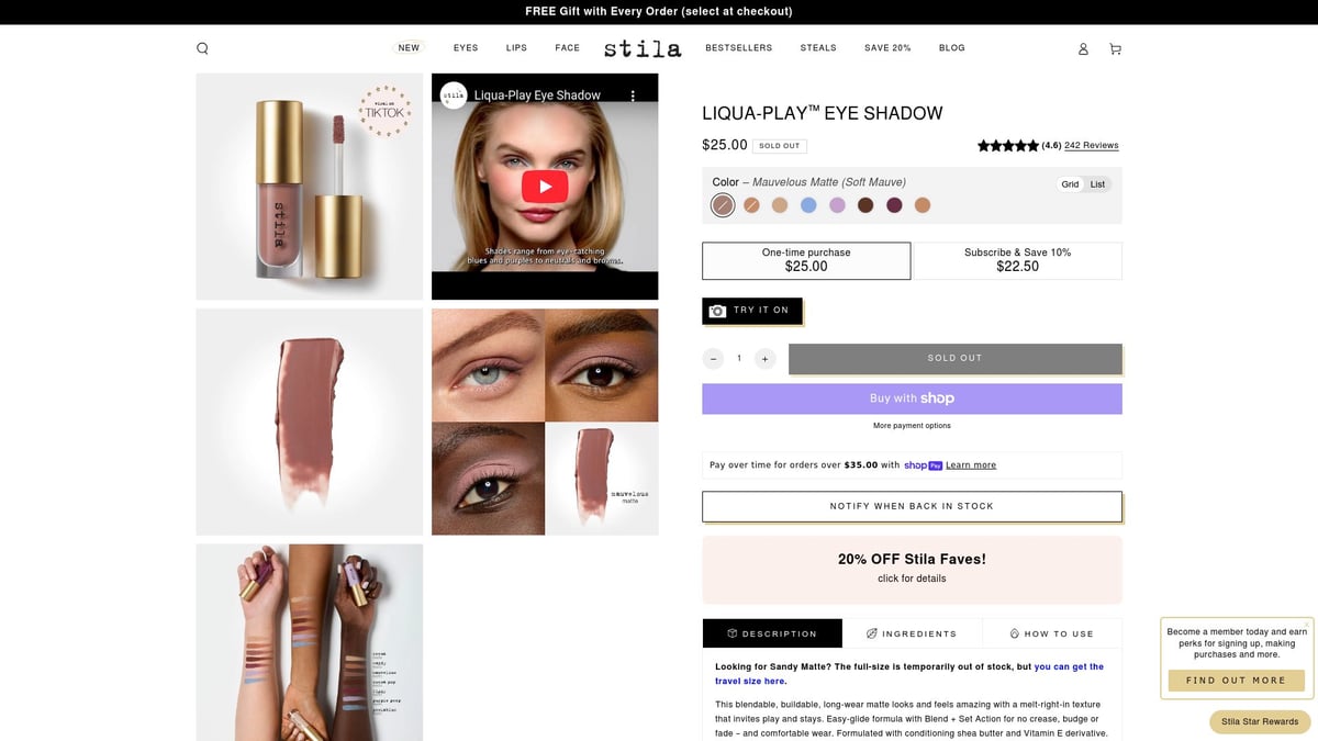 7 Liquid Eye Shadow Picks for Effortless Glam in 2025 - Stila Glitter & Glow Liquid Eye Shadow