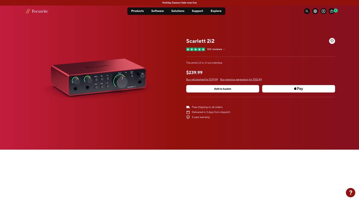8 Essential Podcast Equipment For 2 In 2026 - Focusrite Scarlett 2i2 (4th Gen) Audio Interface