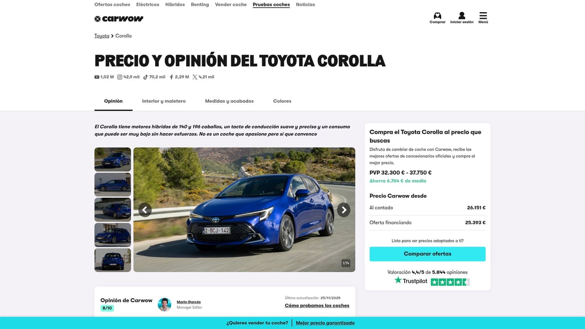 Топ-7 лучших гибридов 2025 года: главное для 2026 - Toyota Corolla Hybrid 2025