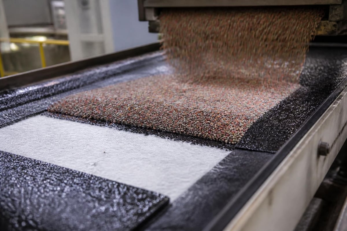Fiberglass shingle manufacturing layers