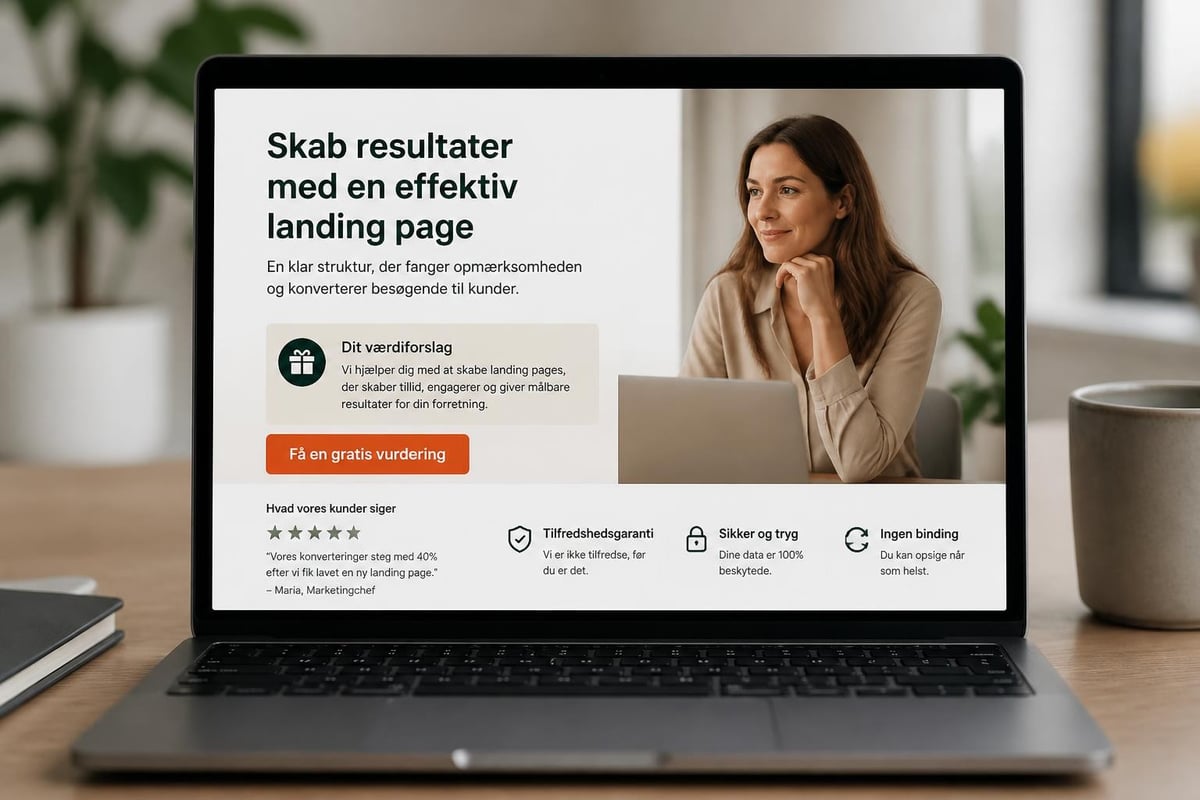 Landing page struktur og elementer