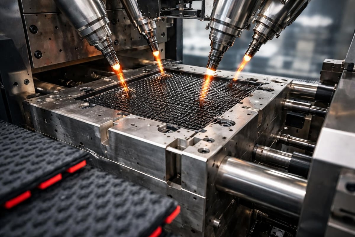 Four-point injection molding process
