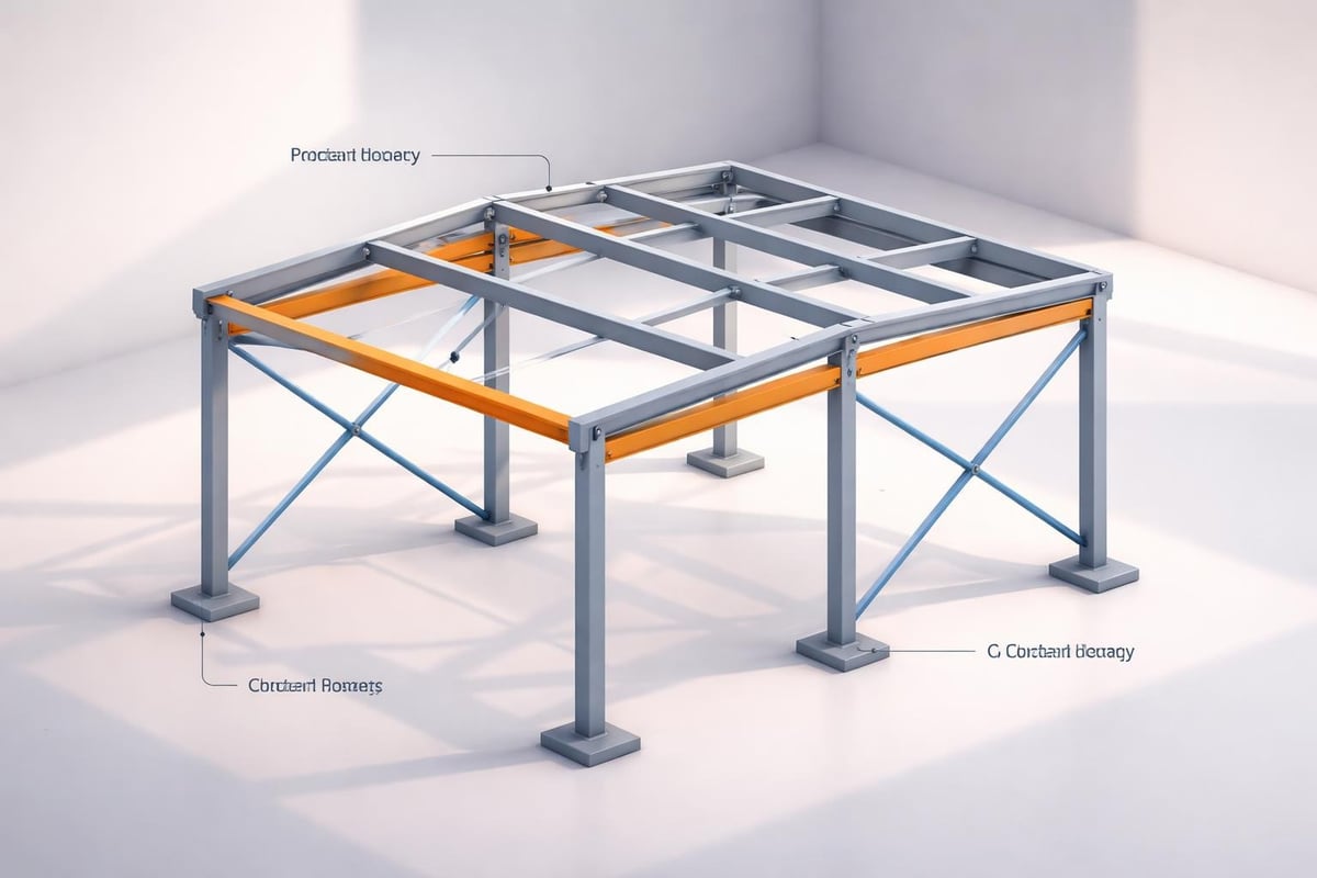 Metal carport frame assembly