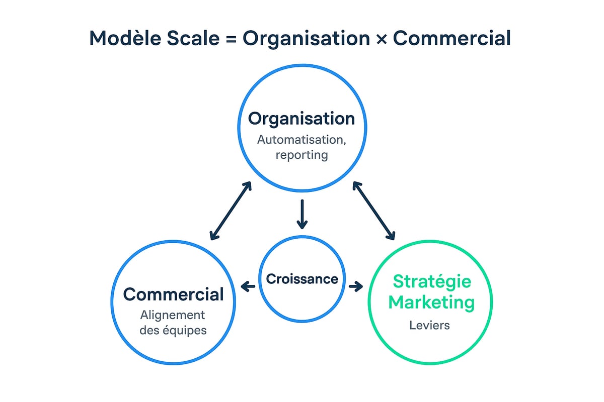 Alignement de la stratégie marketing avec le modèle Scale = Organisation × Commercial