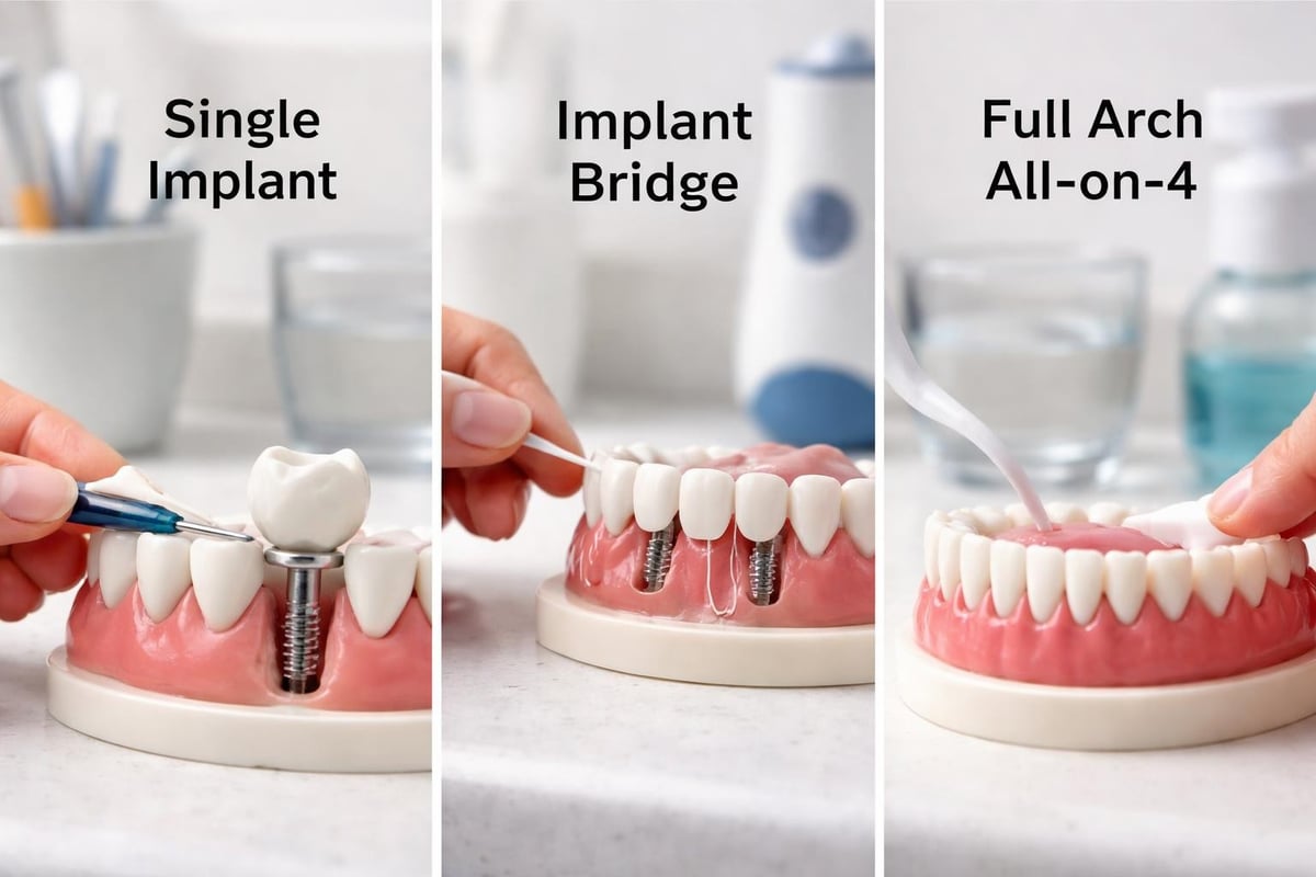 Different implant types care