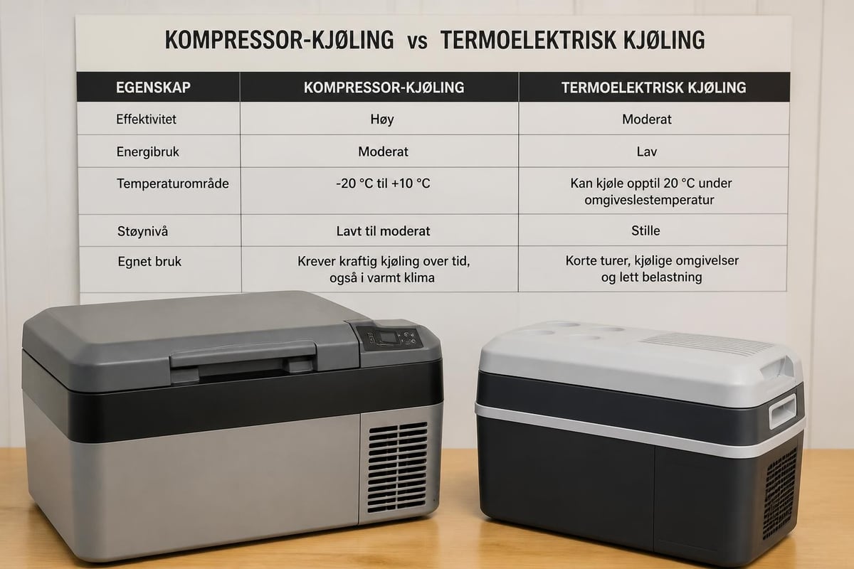 Kompressor vs termoelektrisk kjøleteknologi