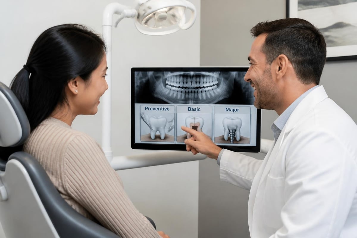 Dental insurance benefit categories