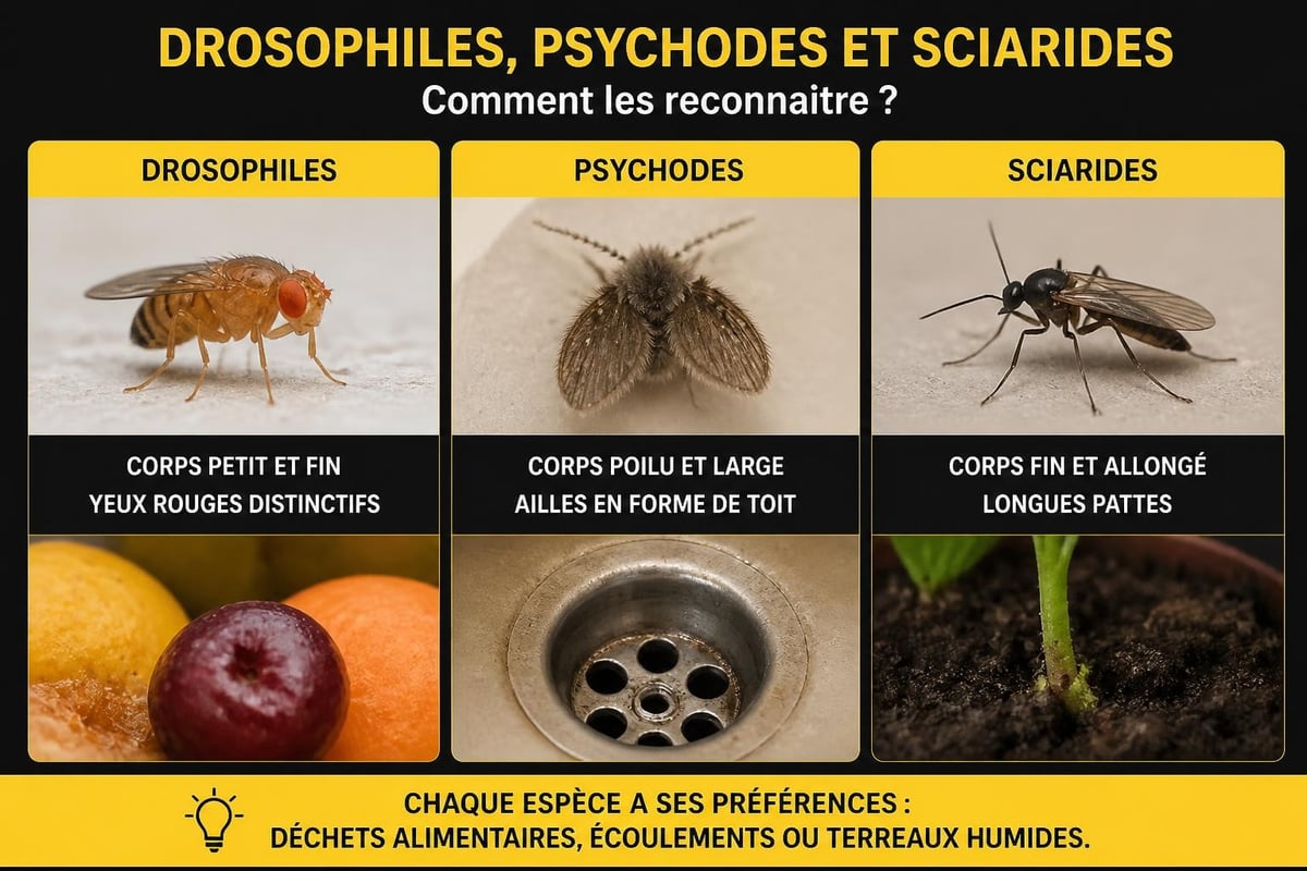 Identification visuelle des trois principales espèces de moucherons