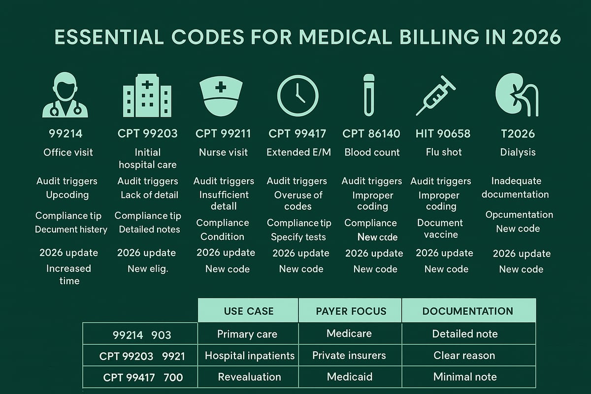 7 Essential Codes for Medical Billing and Documentation 2026