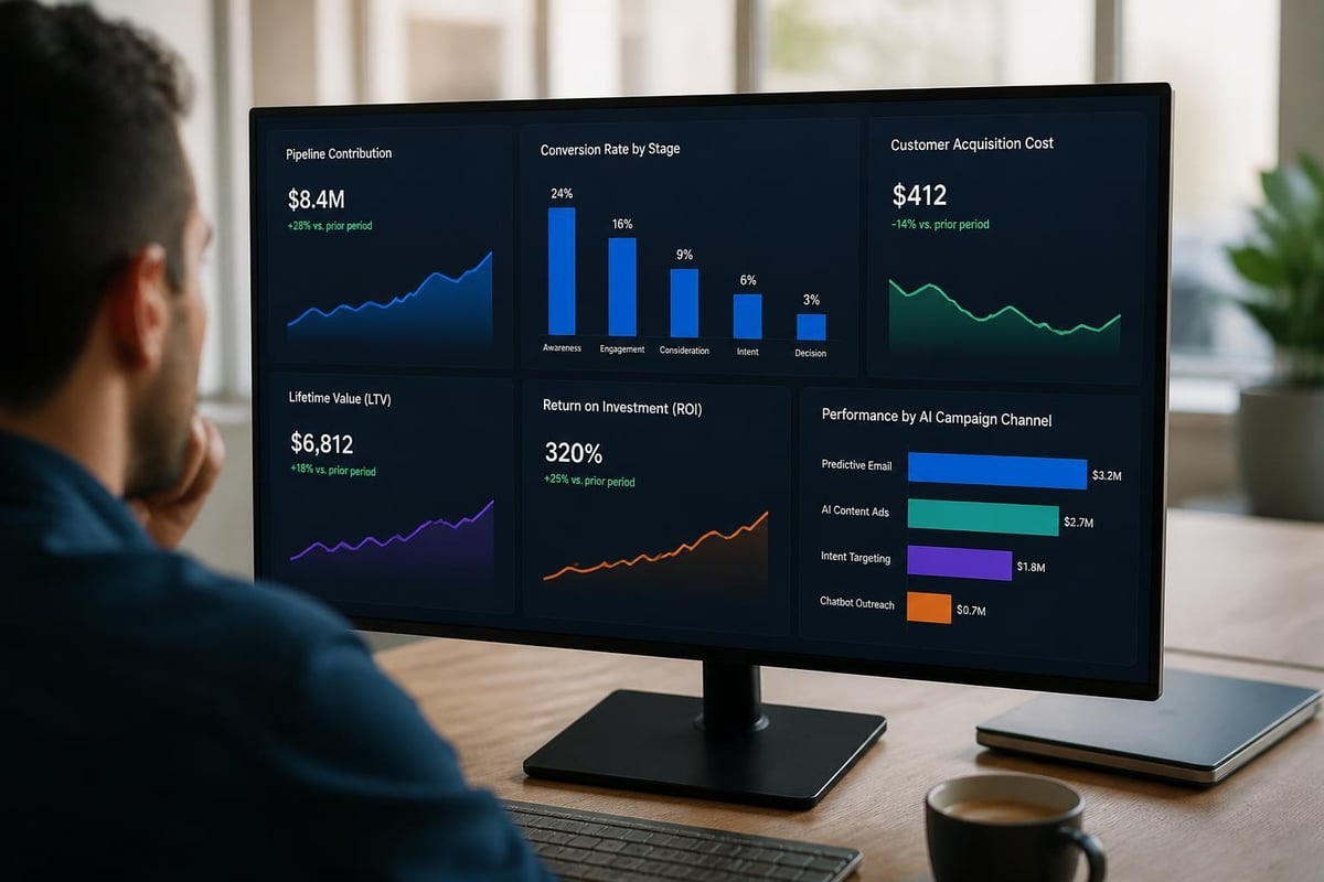 AI marketing metrics dashboard
