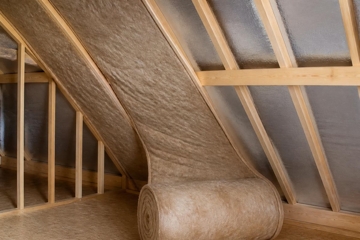 Roof insulation blanket installation
